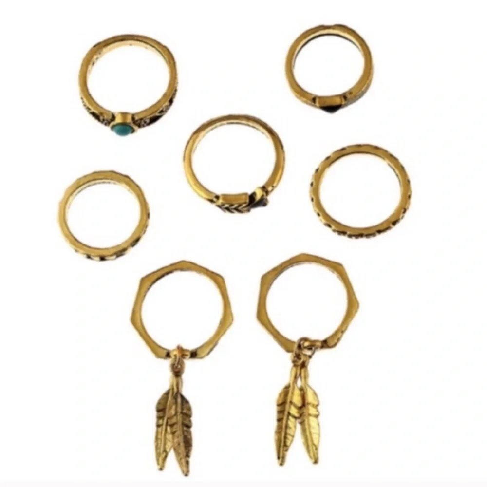 Set of 6 Boho Rings